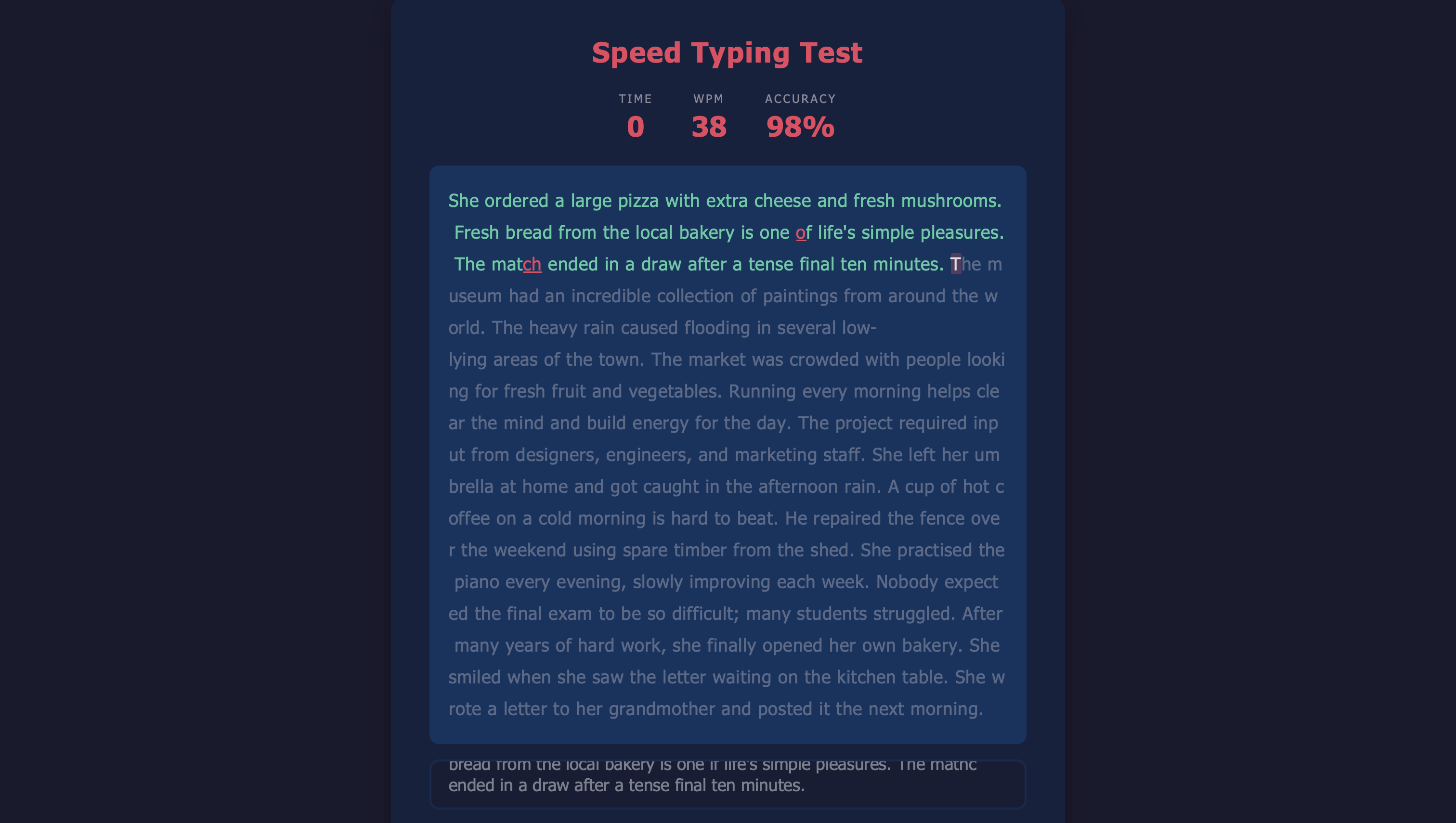 Speed Typing Test screenshot