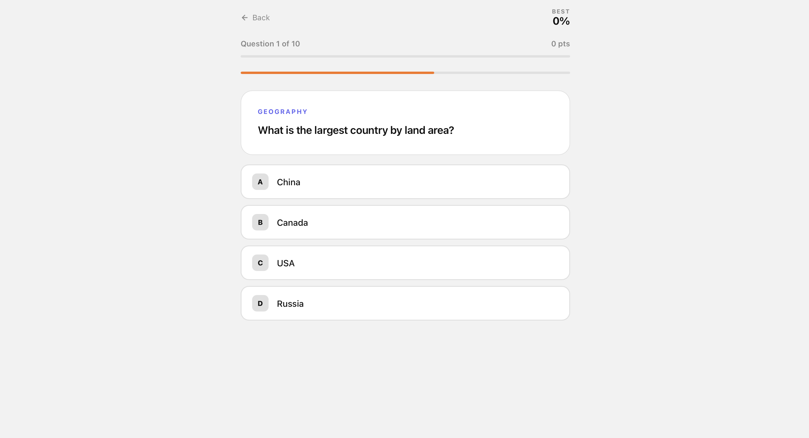 Quiz Game screenshot